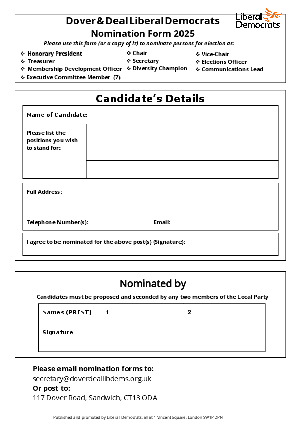DDLD Nomination form